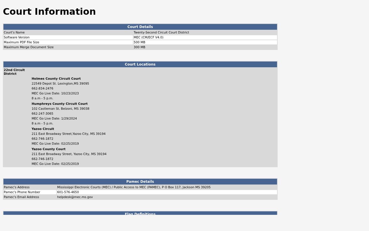 Humphreys County case search Circuit MEC Court Information