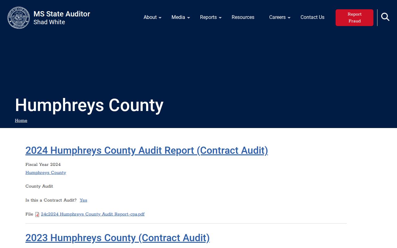 Humphreys County court records and official county audit index