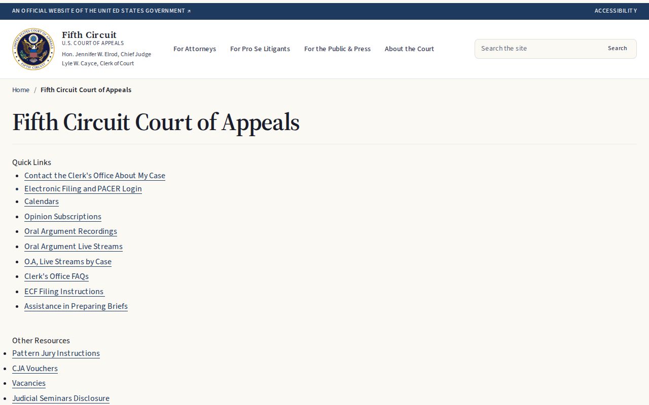 Humphreys County Louise court docket federal Fifth Circuit appellate source