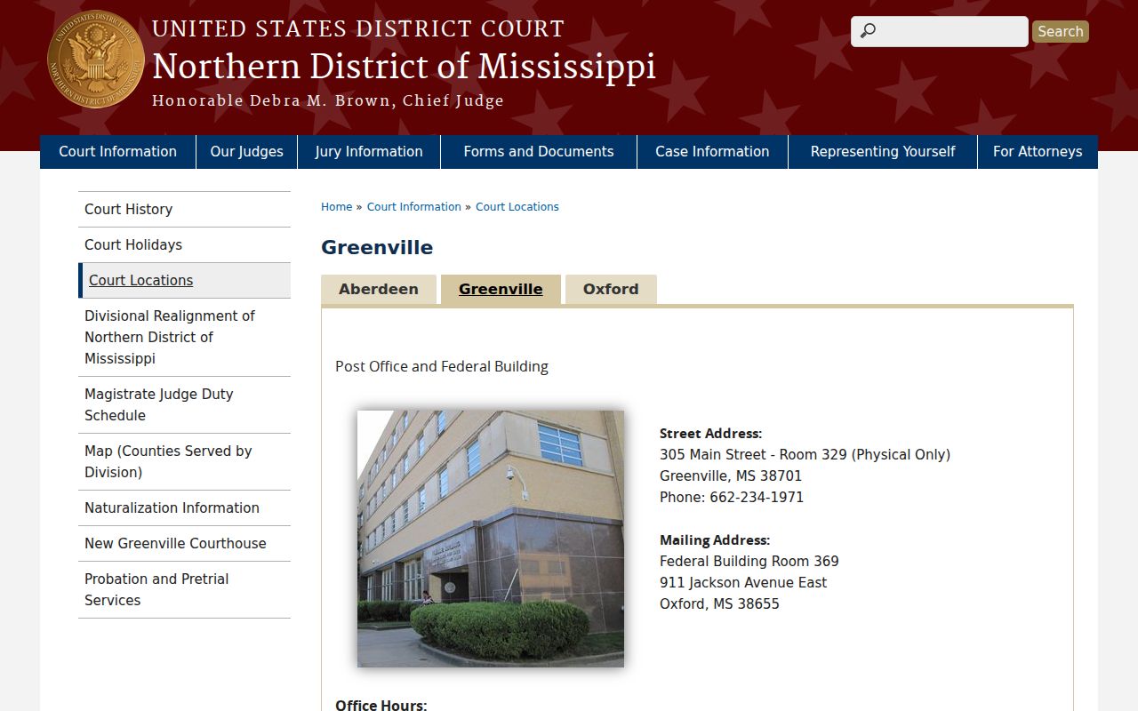 Humphreys County Silver City court docket Greenville federal court location