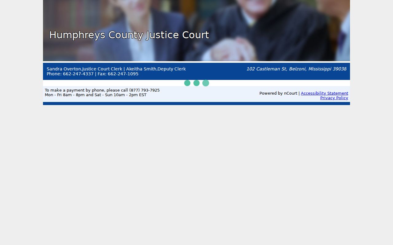 Humphreys County traffic court records Justice Court nCourt citation route